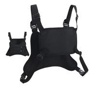 Chest Bag | Waterproof Oxford Vest Pocket with Extra Storage | Lightweight Vest Bag for Men Motorcycle Sports Training Hiking Cycling Fishing Travel Jogging, White on Black, Se référer au descriptif