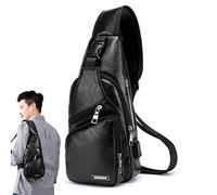 Chest Bags For Men | Sling Bags For Men PU Leather,Sling Bag Anti-Thief Personal Pocket Bag, Lightweight Chest Shoulder Backpack For Travel Hiking