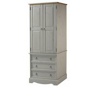 Core Products Corona 2 Door 3 Drawer Grey Wardrobe - Size: 2 Door, 3 Drawer - Wilko