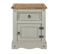 Core Products Halea 1-Drawer, 1-Door Bedside Cabinet - Grey, Grey