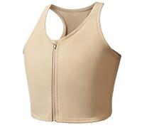 Chest Binder for Transgender, Binder Trans with Zipper Half Length Tank Top for Gynecomastia Compression Shirts FTM Breast Binder