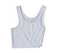 Chest Binder for Women,Sports Bra Breathable Flat Compression Chest Binder for Tank Bra Lesbian Vest White S