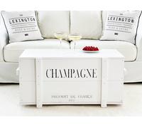 Chest Coffee Table White Solid Wood Living Room Table Vintage Trunk Box