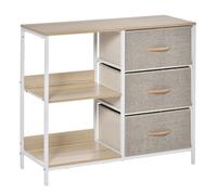 Homcom Chest Dresser Tower With 3 Drawers Storage Cabinet Organizer, Beige
