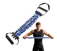 Chest Expander for Men, 3-Hole Resistance Stretcher Fitness Resistance Bands with Handles, Ab Training Auxiliary Device, for Home Gym, Pilates & Core Training (Blue)