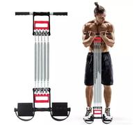 "Chest Expander with 5 Steel Springs - Adjustable Resistance Band for Upper Body Workout, Arm Exercise, Muscle Strengthener, Portable Gym Equipment (Red)" (Style B)
