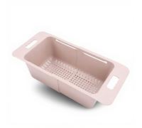 Chest Freezer Basket, 15 to 25KG Bearing Freezer Storage Bin Expandable with Handle, Universal Adjustable Deep Freezer Organizer Bin for Kitchen (Pink)