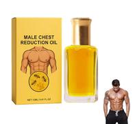 Chest Muscle Strengthening Oil, Men's Breast Development Detection Cream, Body Formation Massage Oil, Quick Absorbent, Gynecomastia Firming Oil for Men for All Skin Types (1)