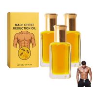 Chest Muscle Strengthening Oil, Men's Breast Development Detection Cream, Body Formation Massage Oil, Quick Absorbent, Gynecomastia Firming Oil for Men for All Skin Types (3)