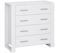 Chest of 4 Drawers White 92x90x40cm Melamine Particleboard Metal Handles Nursery