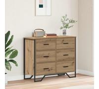Chest of Drawers 2pc Old Wood Engineered Wood 91x35.5x74.5cm 6 Drawers Vertical