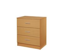 Chest of Drawers 3 Drawer Modern Plinth Base Chrome Handles Multiple Finishes