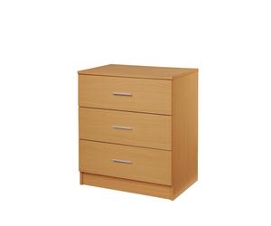 Chest of Drawers 3 Drawer Modern Plinth Base Chrome Handles Multiple Finishes