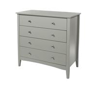 Chest of Drawers 4 Drawer Bedroom Storage Metal Handles Runners Grey