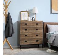 HOMCOM Chest of Drawers 4-Drawer Dresser Storage Cabinet W/Handles Bedroom Livin