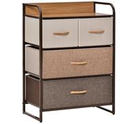 Chest of Drawers 4 Storage Unit Fabric Metal Frame Bedroom Hallway Organiser