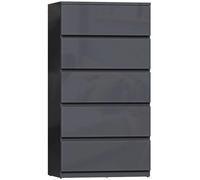 HOMCOM Bedroom Chest of Drawers - High Gloss 5 Drawers Dresser - Drawer Unit | TJ Hughes