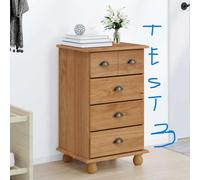 Chest of Drawers 5-Drawer Solid Pine Wood Brown Compact 48.5x40x79cm Modern Unit