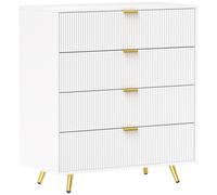Homcom Chest Of Drawers With 4 Drawers For Bedroom, Living Room, White
