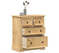 Chest of Drawers 80x43x91cm Solid Pine Wood Honey Finish 4 Drawer Cab
