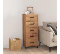 Chest of Drawers Brown 42x35x110cm Solid Pinewood Vintage Industrial Tallboy UK