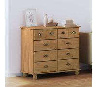 Chest of Drawers Brown Solid Pine Wood 91 x 40 x 79 cm 8-Drawer CompactXL