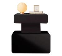 Chest of Drawers Nightstand with 2 drawers, solid wood and microfiber leather, modern nightstand for the bedroom, space-saving design