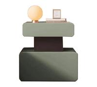 Chest of Drawers Nightstand with 2 drawers, solid wood and microfiber leather, modern nightstand for the bedroom, space-saving design