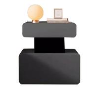 Chest of Drawers Nightstand with 2 drawers, solid wood and microfiber leather, modern nightstand for the bedroom, space-saving design