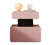 Chest of Drawers Nightstand with 2 drawers, solid wood and microfiber leather, modern nightstand for the bedroom, space-saving design