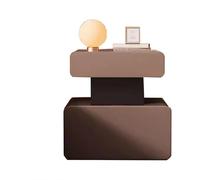 Chest of Drawers Nightstand with 2 drawers, solid wood and microfiber leather, modern nightstand for the bedroom, space-saving design