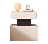 Chest of Drawers Nightstand with 2 drawers, solid wood and microfiber leather, modern nightstand for the bedroom, space-saving design