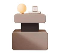 Chest of Drawers Nightstand with 2 drawers, solid wood and microfiber leather, modern nightstand for the bedroom, space-saving design
