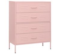 Vidaxl Chest Of Drawers Pink 80X35X101.5 Cm Steel Chests Of Drawers