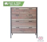 Chest of Drawers Rustic Large Industrial Metal Storage Clothing 4 Drawers