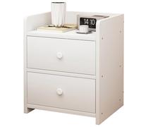 Chest of Drawers Solid wood bedside table with 2 drawers and railing design for storage in the bedroom and living room