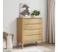 vidaXL Chest of Drawers with 4 Drawers Sideboard for Living Room Bedroom Sideboard Side Cabinet Wax Brown Solid Pine Wood