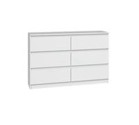 Chest Of Drawers Topeshop Malwa M6 White 6 Drawer 120 X 75 X 40 Cm