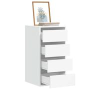Chest of Drawers White 3-Drawer 40x41x76cm Engineered Wood Compact Slim Modern