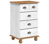 Chest of Drawers White Solid Pine Wood 45.8x40x79cm 5-Drawer Modern Slim Storage