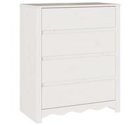 Chest of Drawers White Solid Pine Wood 4 Drawer 76.5x40x91cm Modern for Bedroom