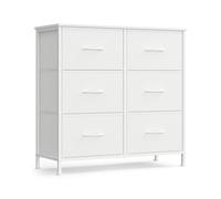 Chest of drawers with fabric drawers for versatile storage, Cloud White, Snow White / 6 Drawers
