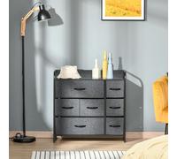 Pisa 3-Tier Fabric Bedroom Dresser with 7 Foldable Drawers, Grey, none