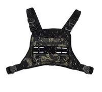 Chest Pack, Adjustable Running Vest, Front Training Utility Pouch, Black for Men, Multi-Functional Outdoor Gear Hiking, Rock Climbing, Fitness, Lightweight Sport Storage, C, Se référer au descriptif