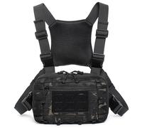 Chest Pack for Men Large Capacity Molle Chest Rig Adjustable Front Pouch Tool Vest Bag with Breathable Mesh Back for Outdoor, Xmas Decor