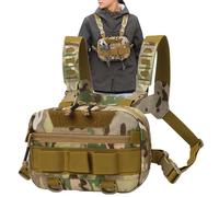 Chest Pack for Men - Oxford Cloth Portable Running Chest Rig 20L | Breathable Vest Backpack Back Mesh Multi-Functional Large Opening Fanny Pack for Outdoor Travel