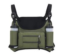 Chest Pack - Men's Running Sports Chest Pack | Nylon Chest Storage Bag With Multiple Pocket | Large Capacity Travel Chest Bag Pack P, army green, Consulte la descripción