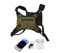 Chest Rig Pack - Waterproof Running Chest Bag | Multi-Compartment Running Vest | Phone Holder Vest with Adjustable Shoulder Straps for Outdoor Hiking Hunting Camping