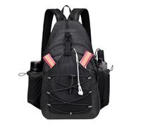 Chest Shoulder Bag | Portable Casual Backpack for Travel - Versatile Shoulder Strap for Sports Running Hiking Camping Party, Black, Se référer à la description