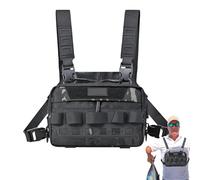 Chest Strap Bag - Compact Running Vest Holder, Durable Sports Bag, Oxford Fabric Bag, Vest Jogging Carrier Tackle Storage, Reflective Training Equipment Belt for Trail Walking, black, see description
